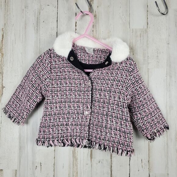 Faux Fur Coat Pink Size 18 mths - Picture 1 of 10